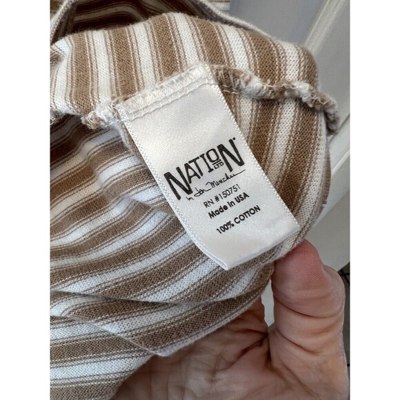 Nation LTD Olivia Pocket T-Shirt Dress Tan White Size X-Small XS - Picture 4 of 9